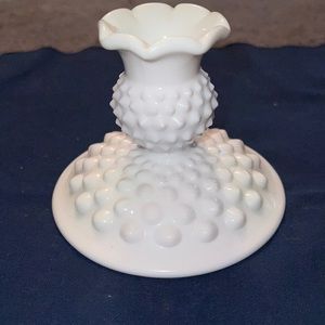 Fenton hobnail vintage candlestick holder farmhouse rustic milk glass